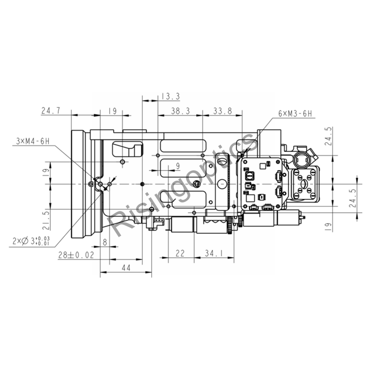 50–330 мм F/4,0 охлаждаемый непрерывный зум-объектив для 640x512–15 мкм