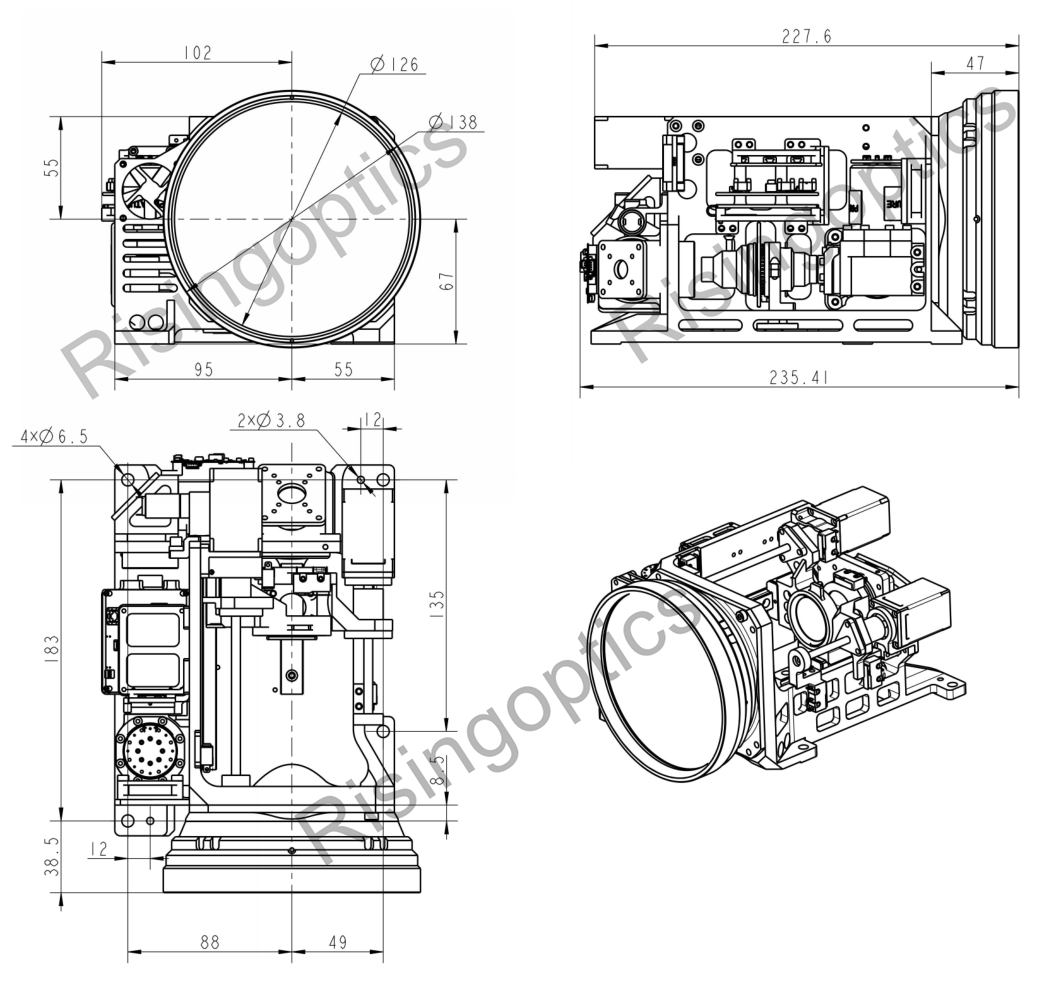 Объектив с постоянным зумом 22,5–500 мм F/4,0 MWIR для 640x512–15 мкм