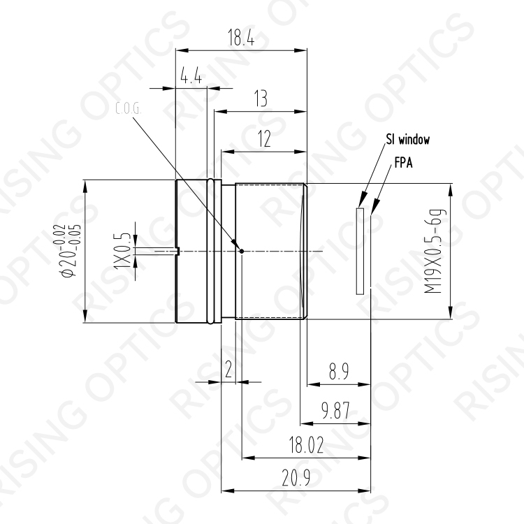 Инфракрасный атермальный объектив FL50mm F1.0 для 640x480-12um