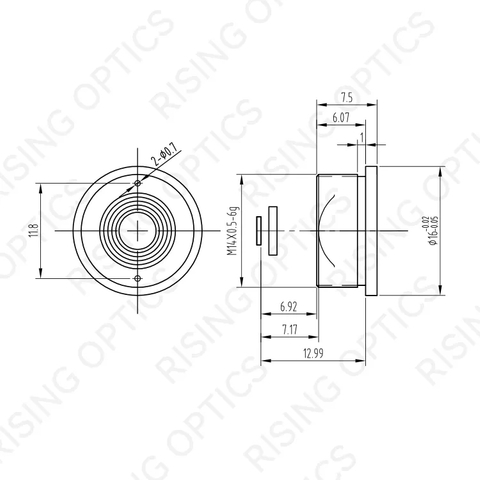 Инфракрасный атермальный объектив FL5mm F1.2 для 160x120-17um