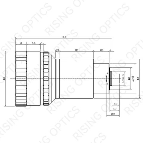 Объектив SWIR 100 мм F/2,0 для детектора 640x480-25 мкм