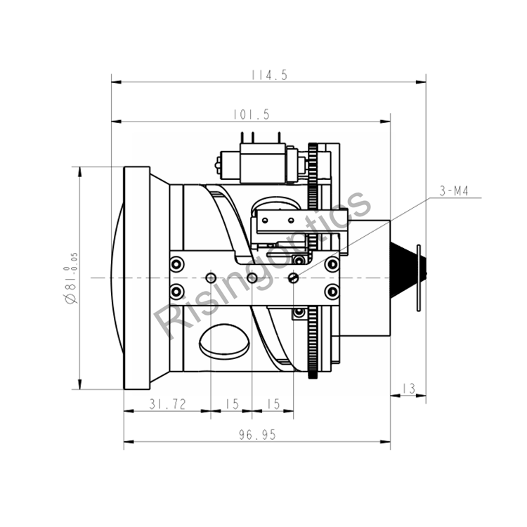 FL25/90mm F1.0/1.2 Неохлаждаемый объектив с двойным полем зрения LWIR для 640x512-17um