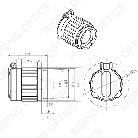 Объектив FL 35 мм F1.1 LWIR для детектора 384x288-17 мкм