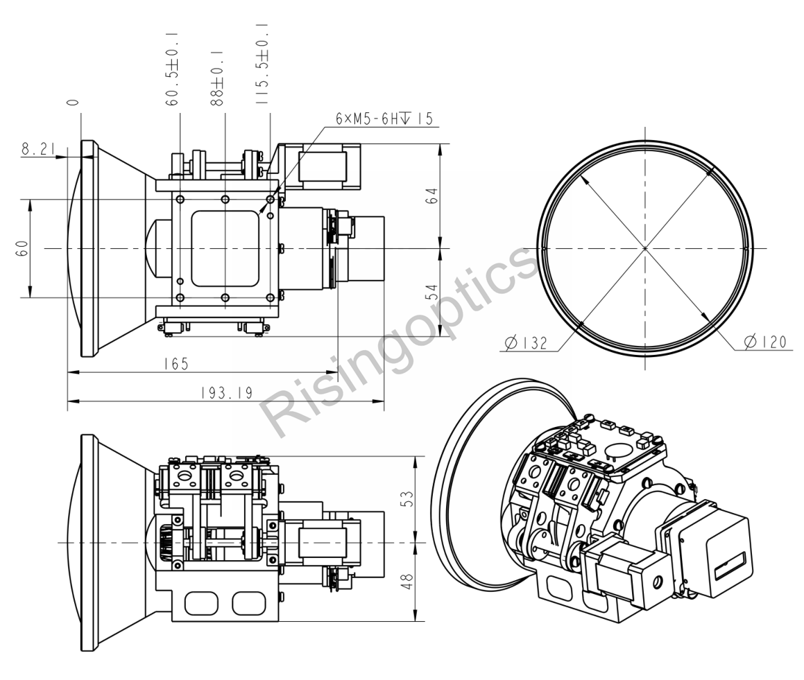 Неохлаждаемый объектив FL 44/132 мм F1.0/1.1 с двойным углом обзора и LWIR для 640x512-17 мкм