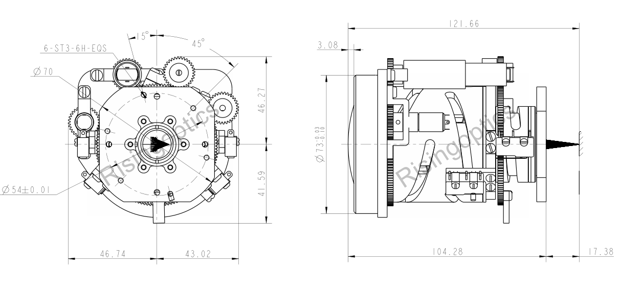 Непрерывный зум-объектив 25–250 мм F/4,0 MWIR с охлаждением для 640x512–15 мкм