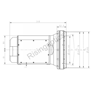 Зум-объектив 32–800 мм F/4,0 MWIR с охлаждением для 640x512–15 мкм