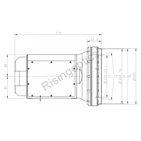 Зум-объектив 32–800 мм F/4,0 MWIR с охлаждением для 640x512–15 мкм