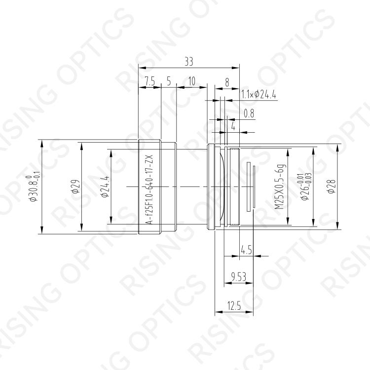 Атермальный объектив FL 25 мм F1.0 LWIR для 640x512-12 мкм