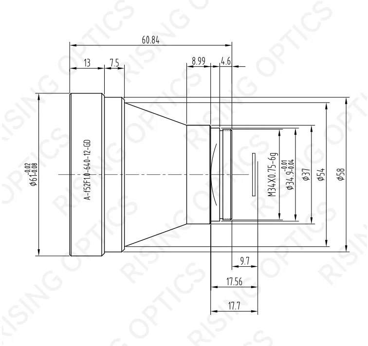 Атермальный объектив FL 52 мм F1.0 LWIR для 640x512-12 мкм