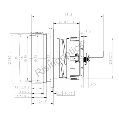 Моторизованный объектив FL70mm F1.0 LWIR для 640x512-12 мкм