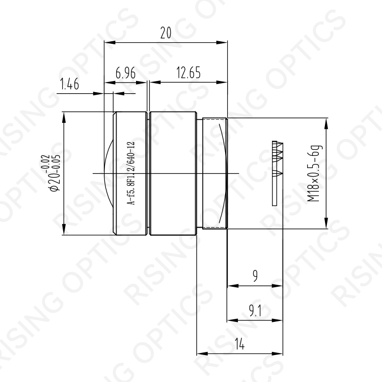 Инфракрасный атермальный объектив FL19mm F1.2 для 640x512-12um