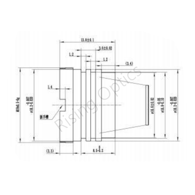 Объектив корабля 13mmF1.0 ультракрасный для детектора 640X512-12um