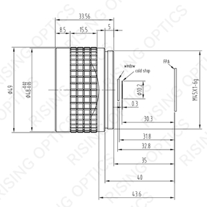 Объектив 50 мм F/2,0 MWIR для детектора 1280x1024-15 мкм