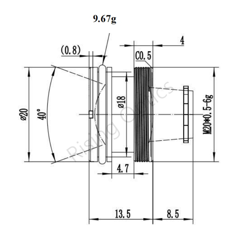 Объектив корабля 13mmF1.2 ультракрасный для датчика 640x512 и 384x288