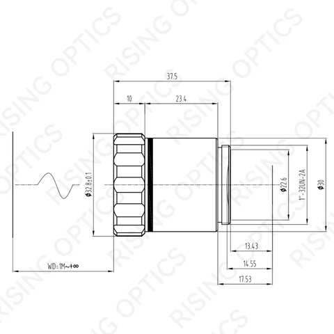 Ручной объектив 35 мм F/2,0 NWIR для детектора 320x256-30 мкм