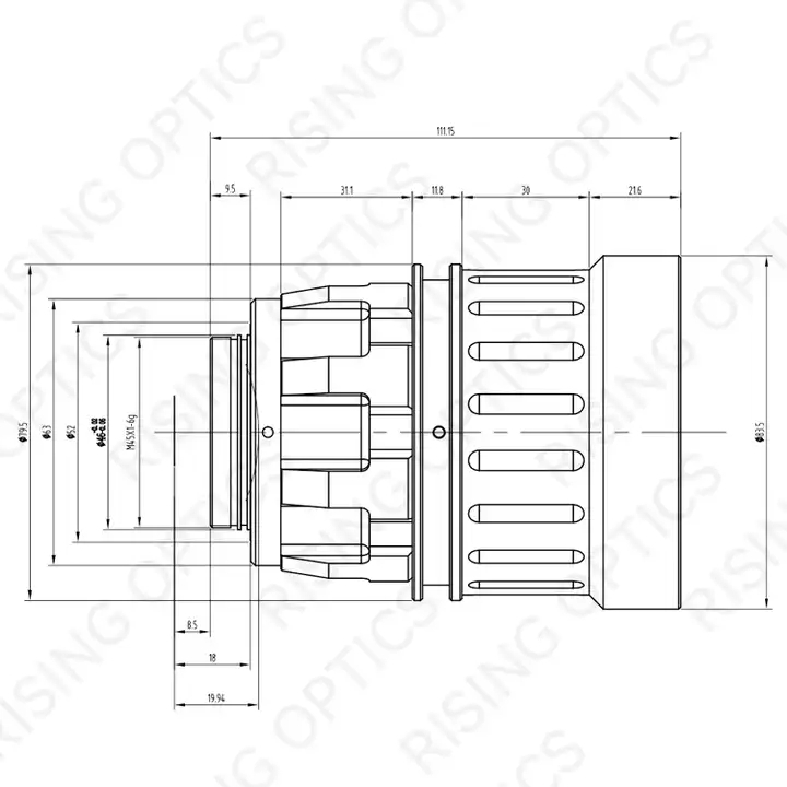 Длинноволновая инфракрасная линза FL100mm F1.0 для 640x512-17um