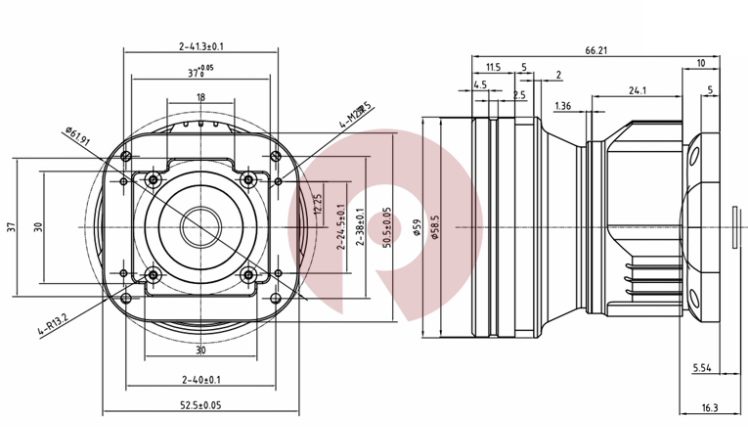 Объектив тепловизионного прицела FL50mm F/1,0 LWIR для 384x288-17um