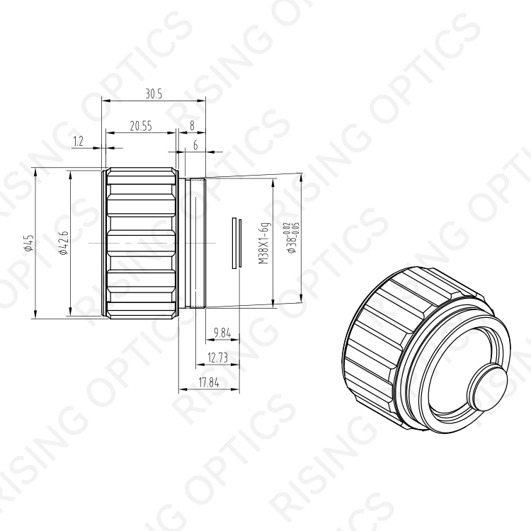 Объектив FL 25 мм F/1,0 LWIR для детектора 640x512-17 мкм