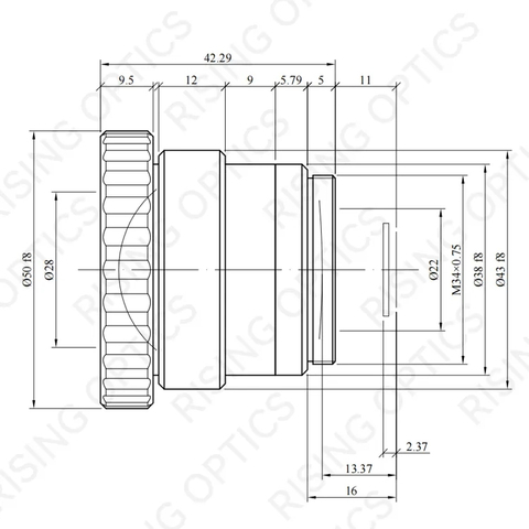 Объектив с ручной фокусировкой 15 мм F/1,0 LWIR для 640x480-17 мкм/384x288-17 мкм