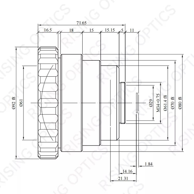 Объектив с ручным управлением 60 мм F/1,0 LWIR для 640x480-17 мкм