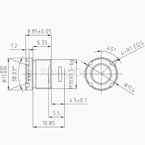 Атермальная германиевая линза FL6mm F#1.0 LWIR для детектора 256x192-12 мкм 